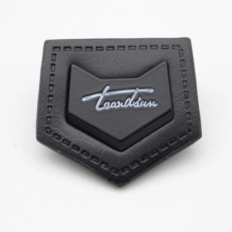 logo custom metal leather denim jeans patch