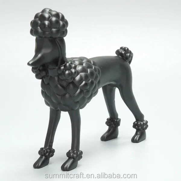 Custom resin standing poodle statue small dog figurine