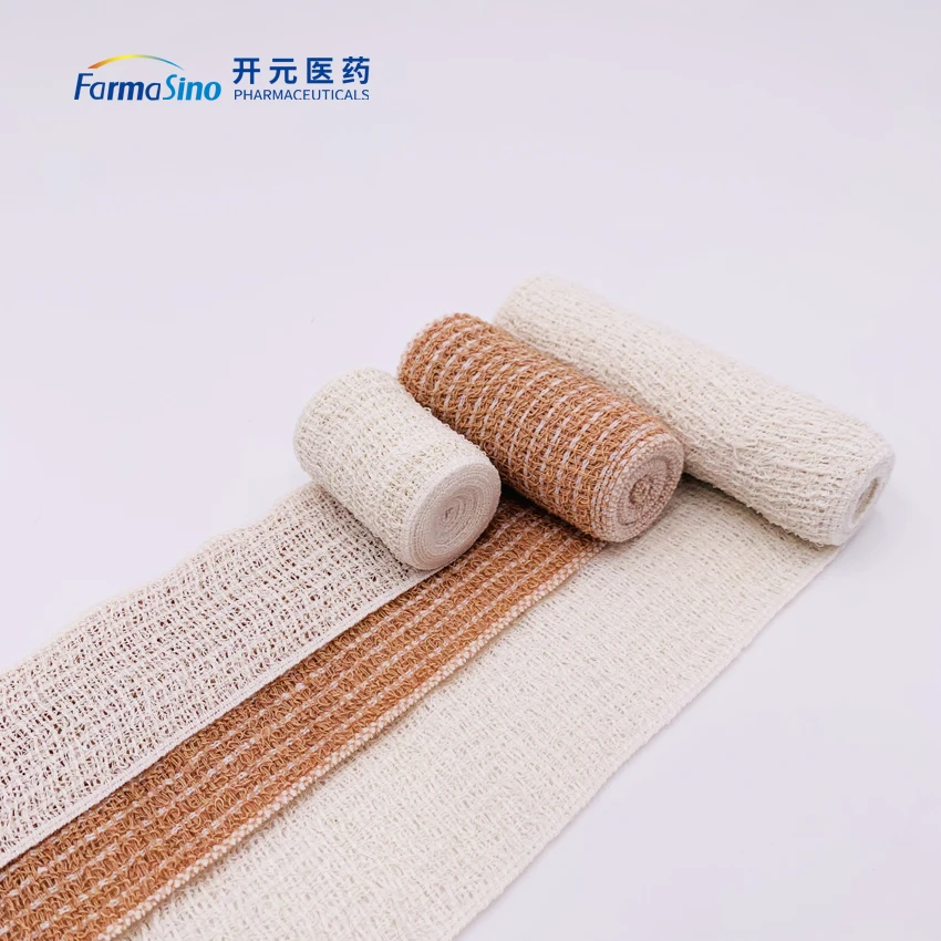 Farmasino Medical Cotton Spandex Elastic Crepe Bandage with Different Size