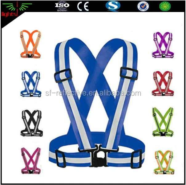 EN471 EN 13356 high elastic customized logo printed high visibility reflective working safety sleeveless vest strap manufacture