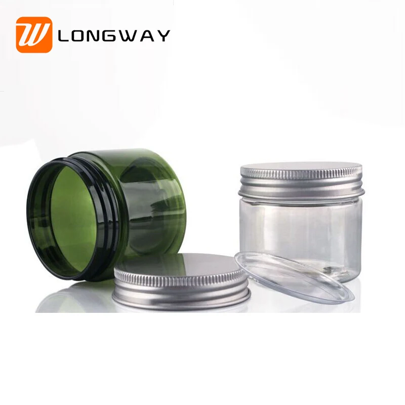 200g Plastic PET Clear Empty Cream Jar Aluminum Cap with PET Bottle Jar for Food