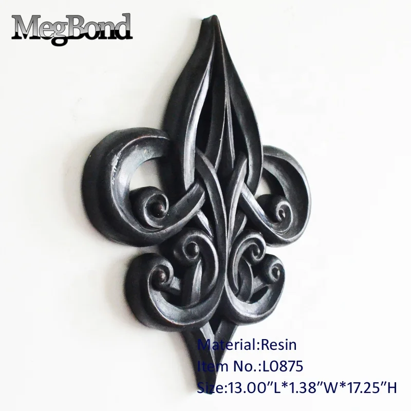 Antique black Fleur de lis home decor for wall mounted
