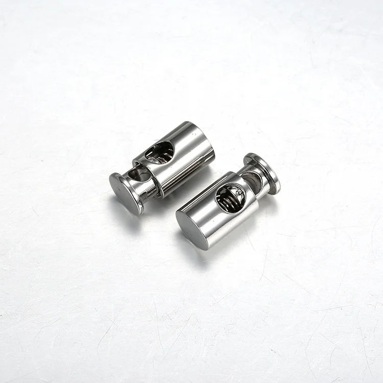 Garment Accessory Zinc Alloy Custom Rope End Metal Spring Cord Lock Stopper
