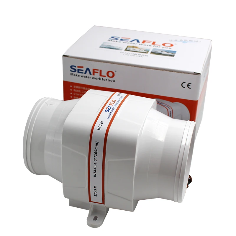 Marine RV Ventilation In-Line Bilge Air Blower Fan Quiet 3inch 130CFM 4inch 270CFM