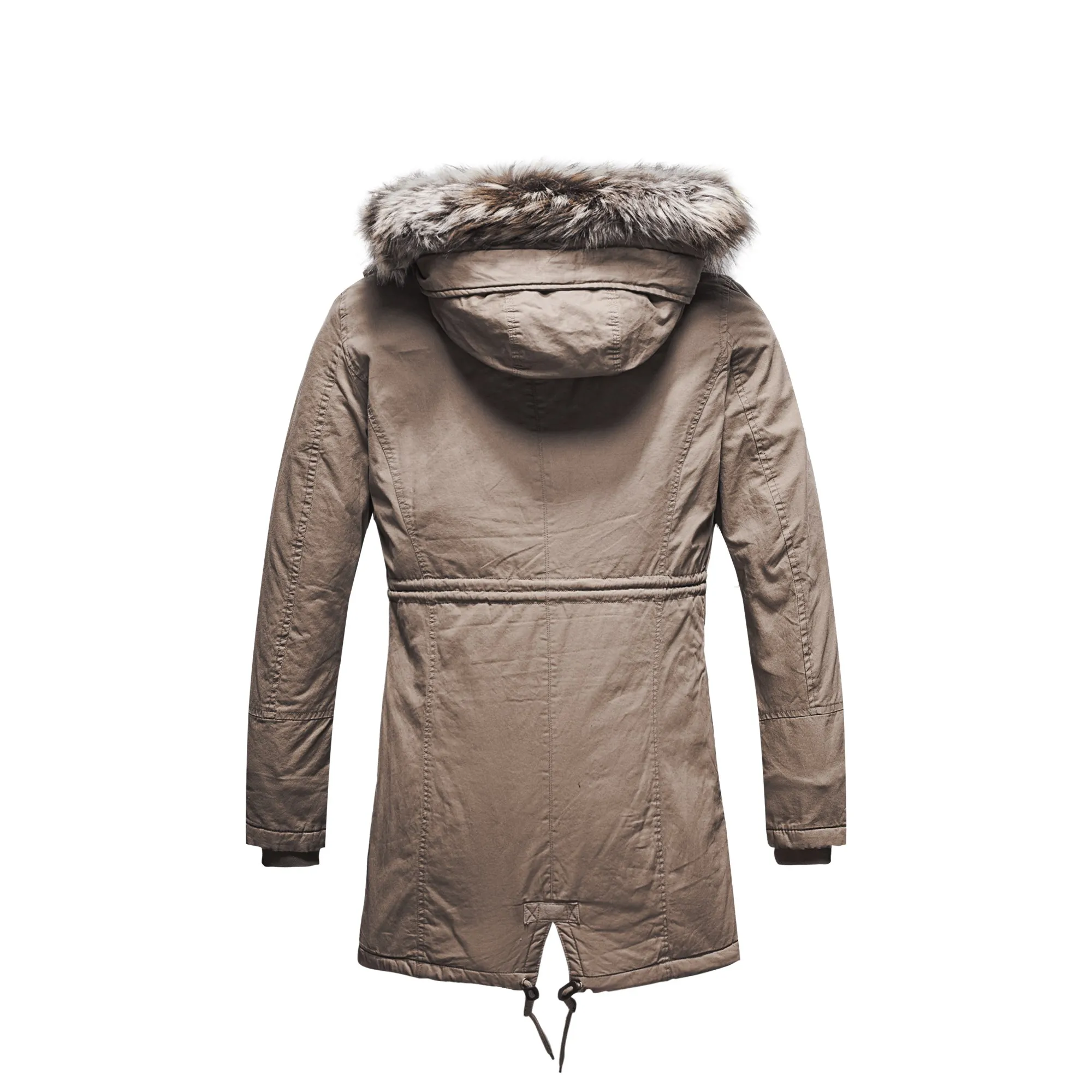 Hooded Fur Long Parkas Women Winter Coat New Fashion Ladies Slim Fur Jacket