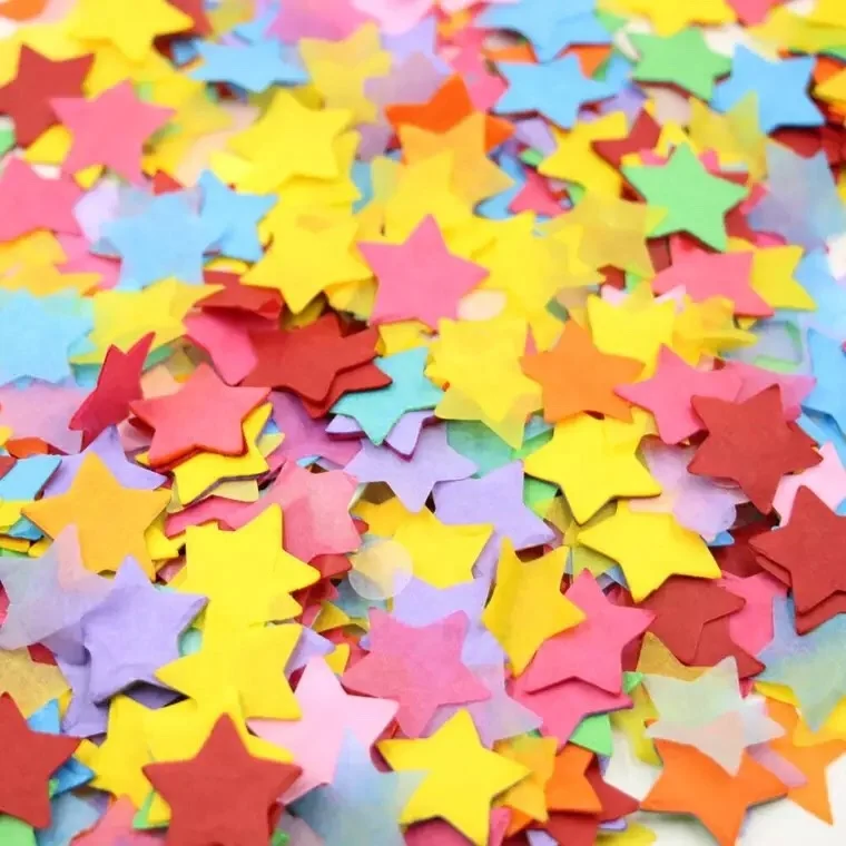 
Custom round star and heart shape paper confetti for wedding 