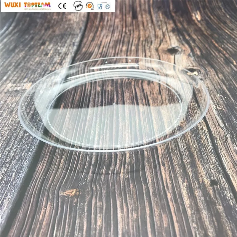 Высококачественная прозрачная декоративная одноразовая пластиковая тарелка с цветами, 6 дюймов