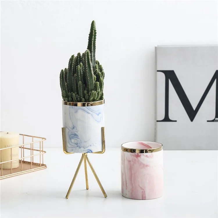 Personalized Best Quality Fancy Gift Item Small Marbling Ceramic Candle Jars for Home Goods