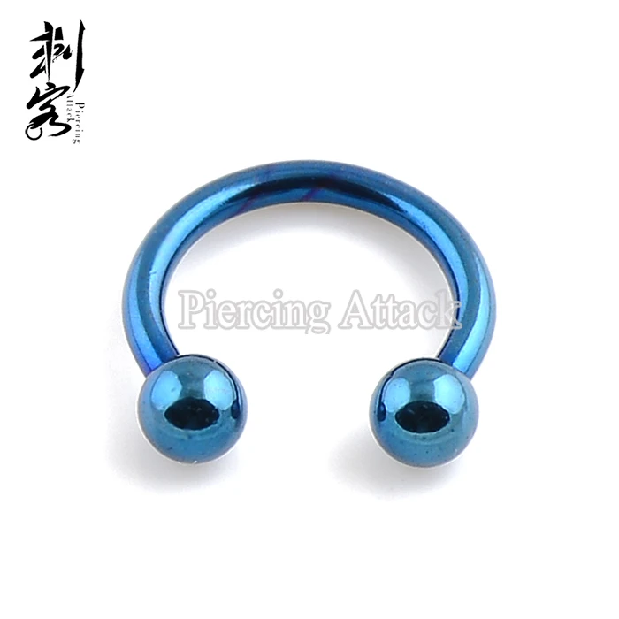 Titanium Anodized Circular Barbells Horseshoes Body Piercing Jewelry