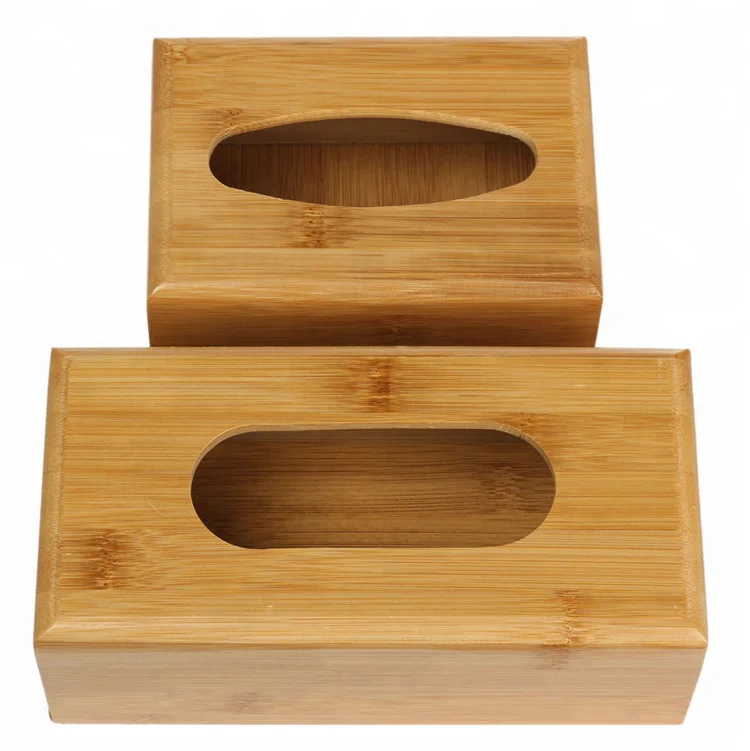 
Plain Color Wooden Tissue Box Holder Restaurant Home Hotel Bamboo Tissue Box 