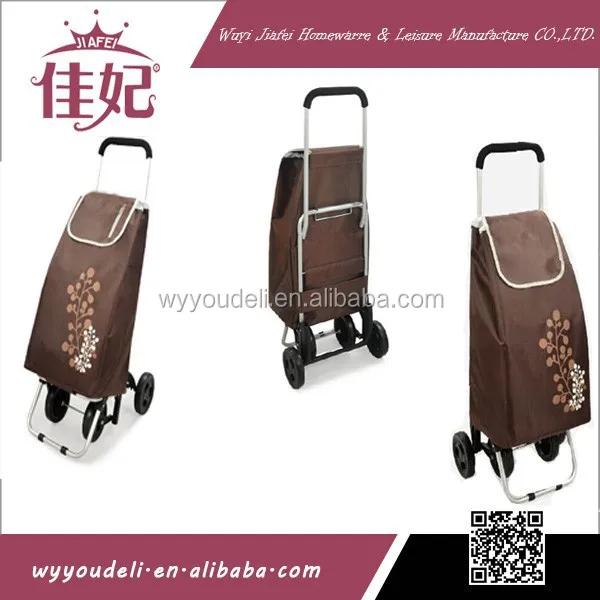 2019 made in china New Design folding mini small asian fruits vegetables four wheel shopping cart trolley