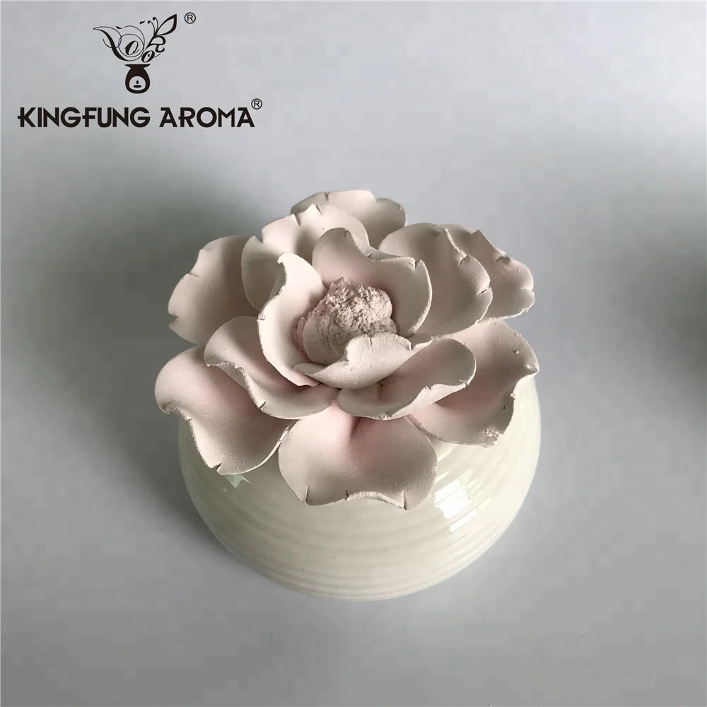 
Amazon Hot Sell Ceramic Aroma Stone Ceramic Flower Diffuser Bottle Reed Flower Air Freshener 