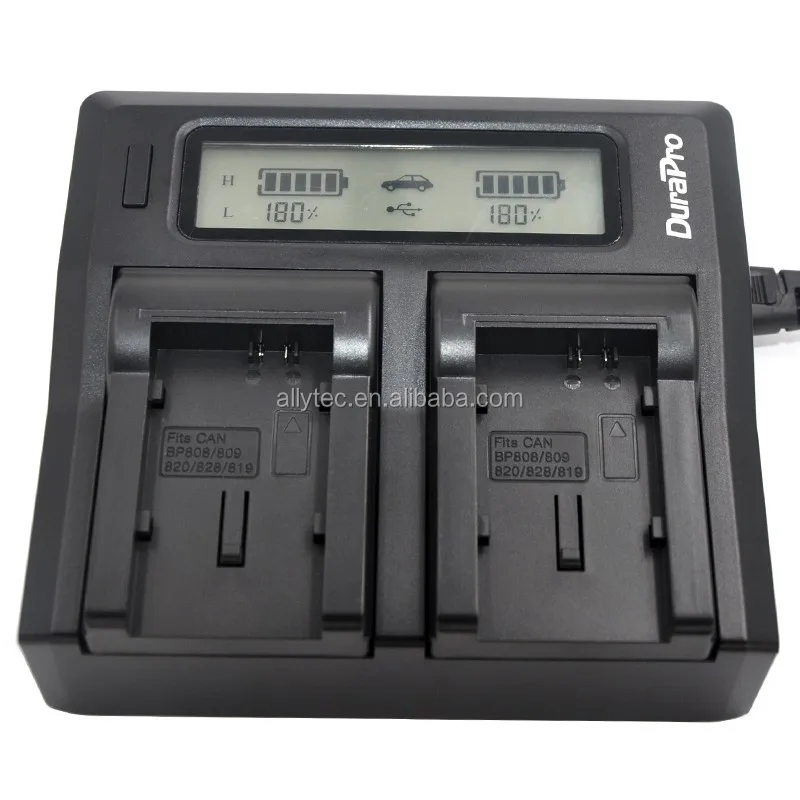 
Quick LCD Dual Channel Battery Charger for Canon BP-828 BP-820 HF G30 HFG30 XA20 
