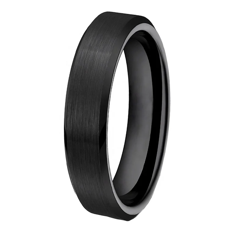 China guangzhou factory wholesale black tungsten carbide rings,brushed tungsten ring