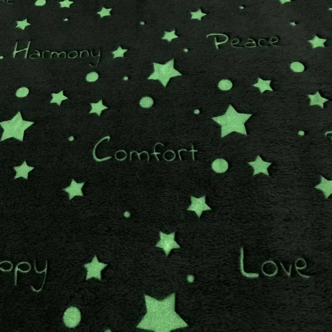Fleece Sofa Blanket Throw Super Soft Luminous Glow in The Dark Flannel 100% Polyester Square Adults Winter OEKO-TEX STANDARD 100