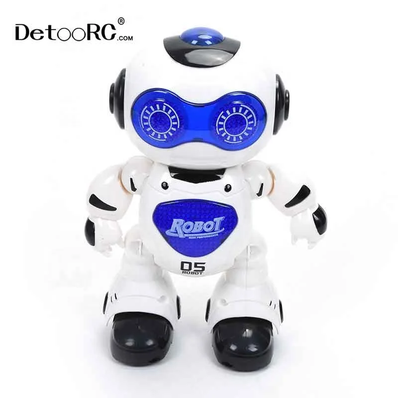 
Detoo Wholesale walking electronic robert tin rc toys Kids smart music and dancing robot toy intelligent 