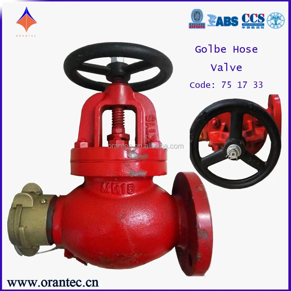 Marine Type IMPA Code 751733 JIS 10K DN65 Globe Fire Hose Valve