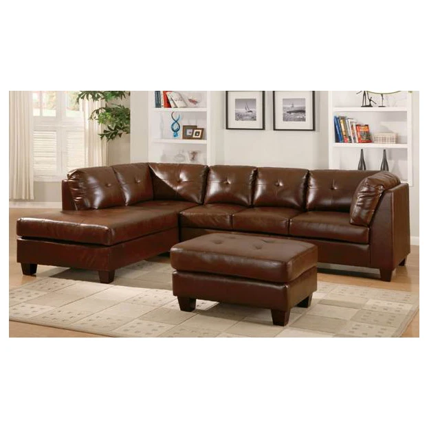Frank furniture big size sectional sofa with chaise lounge corner leather sofa modern sectional sofa set with storage ottoman