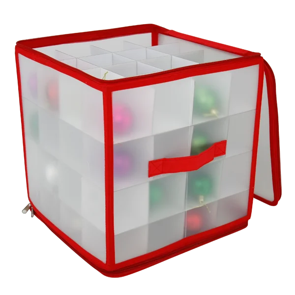 Con cremallera vacaciones Navidad decoracion bola caja de almacenamiento de plastico transparente