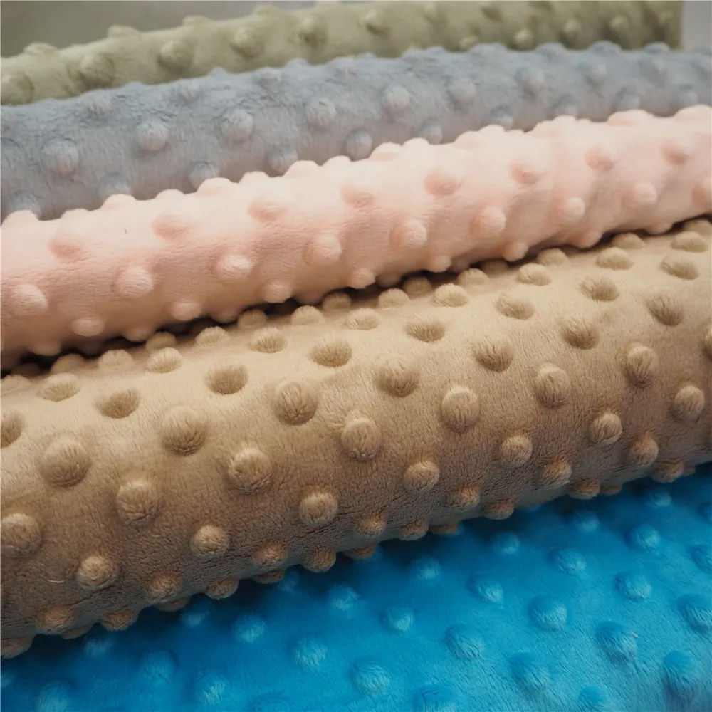 Бесплатный образец ODM/OEM, супермягкая плюшевая игрушечная ткань в горошек из Польши