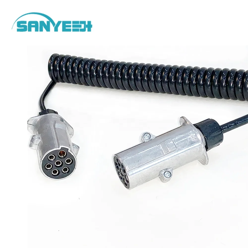 
2020 Car Side LED Lighting Connecting with 7 pin Trailer Wiring Diagram Spiral Cable with Towing Side Socket 