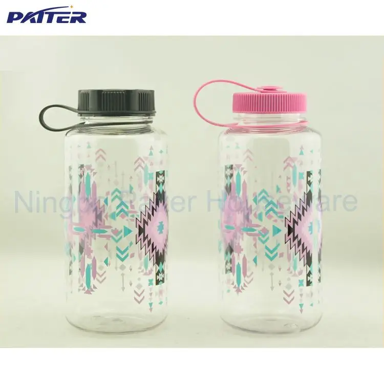 1000ML BPA Free Plastic Water Bottle / Tritan Wide Mouth Sports Bottle