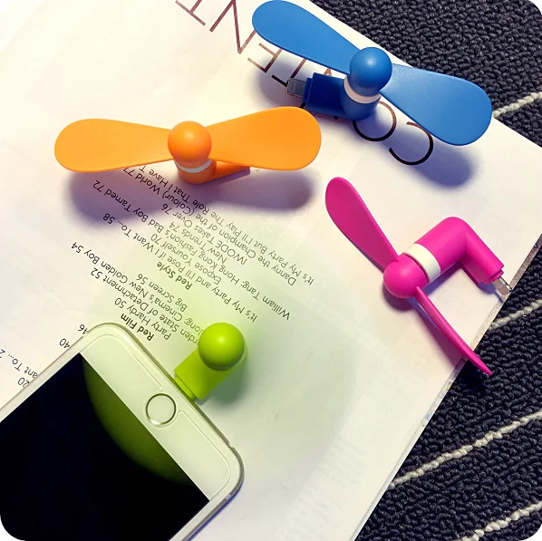 2016 Original USB Fan Super Mute Small Fan Portable Flexible Mini Fan with otg port for iphone Laptop Portable Power