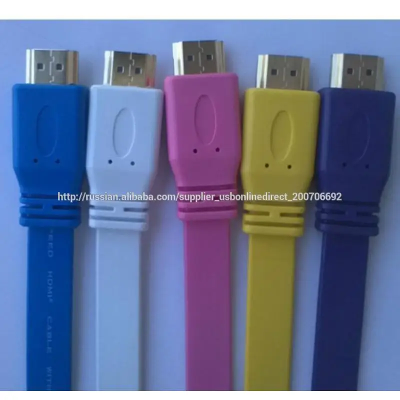 OD5.5MM 2.0V HDMI между мужчинами HDMI красочной кабеля лапши, HDMI 2.0 кабель 1080P 4K * 2K 3D Ethernet 1,8/3m/5m/10m/15m/20m/3