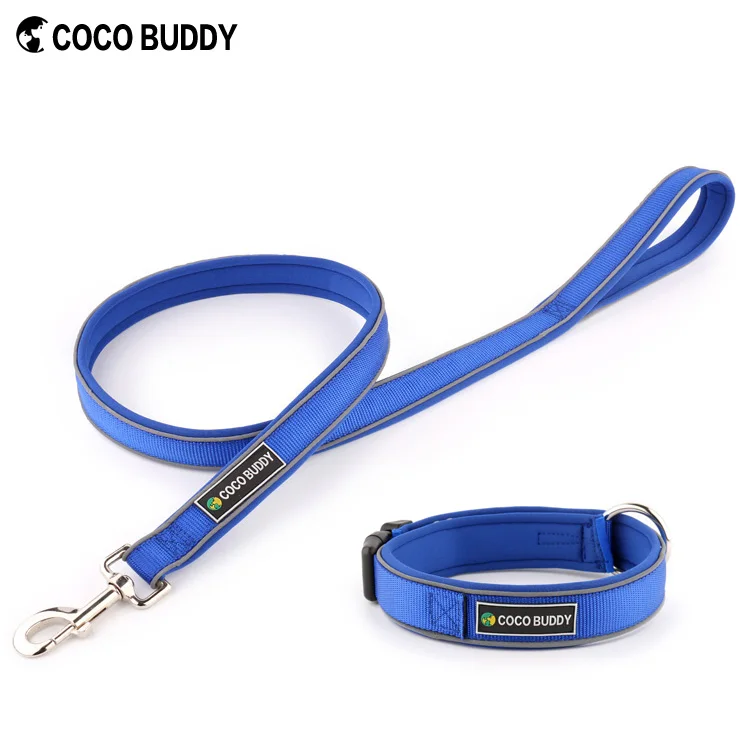 Fashion 3M Reflective Neoprene Padded Nylon Dog Collar And Leash Set