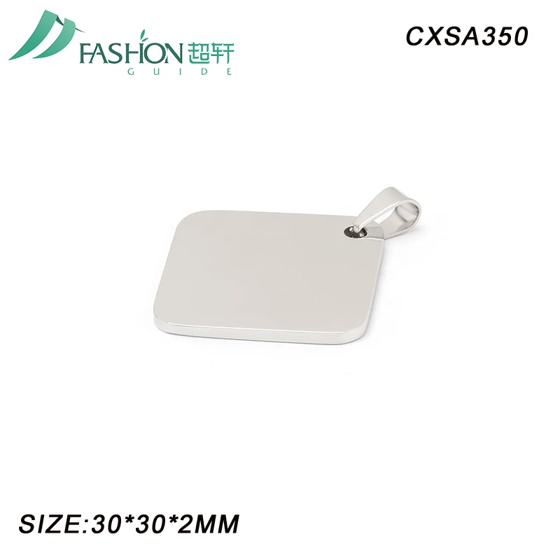 Stainless Steel Square Blank Necklace Name Necklace