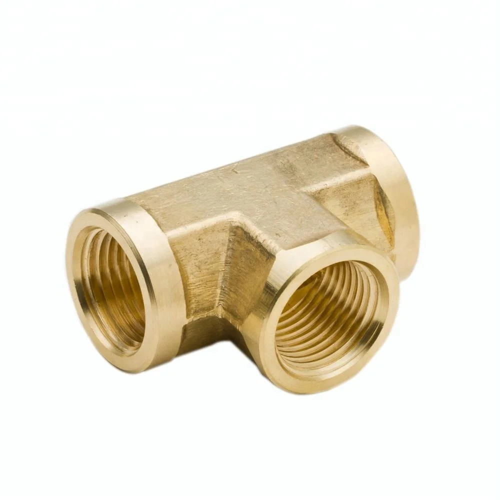 S.A.E NPT Standard 3 Way Tee Metal Brass Pipe Fitting Female