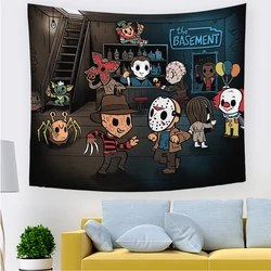 Monad Hippie Skull Printed Tapestry Wall Hanging Human Skeleton Art Tapestries for Room Decoration