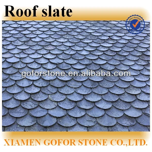 Fish scale slate roof tiles