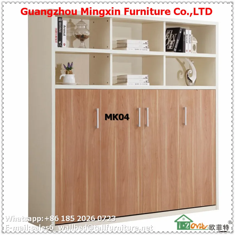 Прекрасный крытый складной стены-кровать двуспальная кровать шкаф древесины