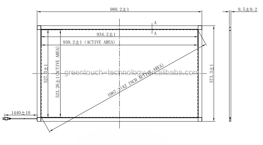 GreenTouch 42 inch multi touch screen ir led strip for monitor