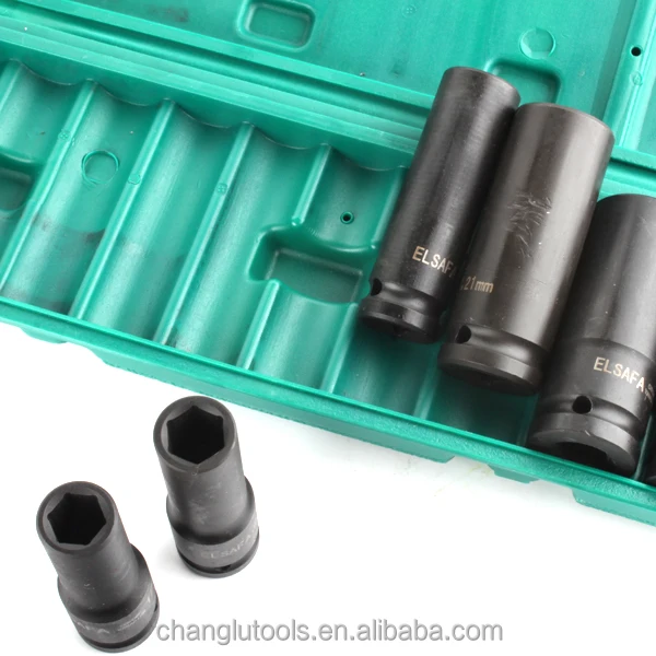 
10 pieces Phosphate impact deep socket wrench set car repair tools kit 