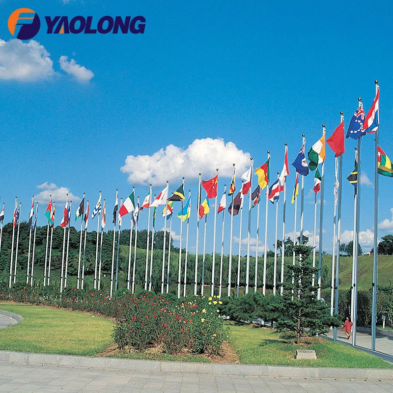 Yaolong 304 Stainless Steel Outdoor Garden Remote Control Flagpole Aluminum Automatic Raise Flag Pole