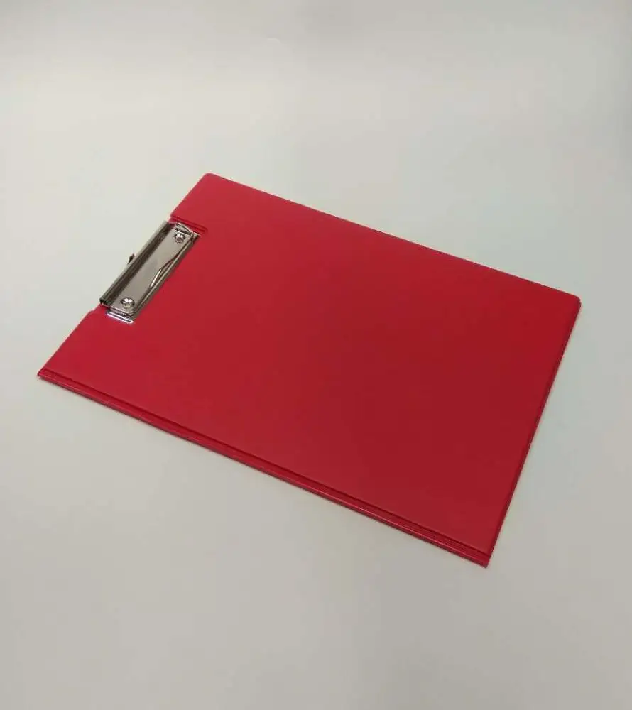 A4 pvc double side red pvc clipboard