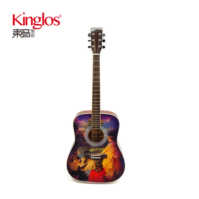 Kinglos 6 Strings acoustic with Pick Cheap Price pick custom mini amplifier Guitar