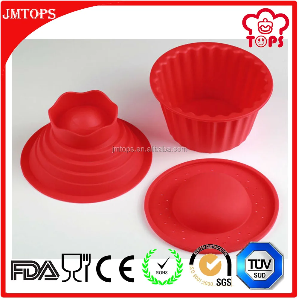 3 pack giant cupcakes mold as seen on tv big top silicone cupcake mold,silicone Jumbo caupcake bake set