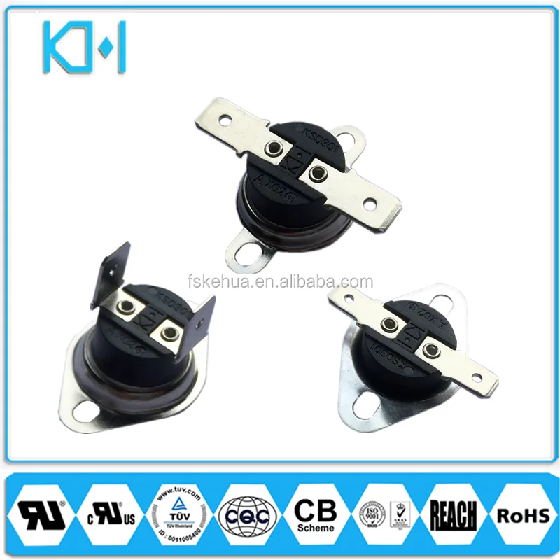 KH Water Dispenser Normal Closed Bimetal Disc Thermostat Snap Action KSD301 145 Celsius Temperature Switch Home Appliances Part