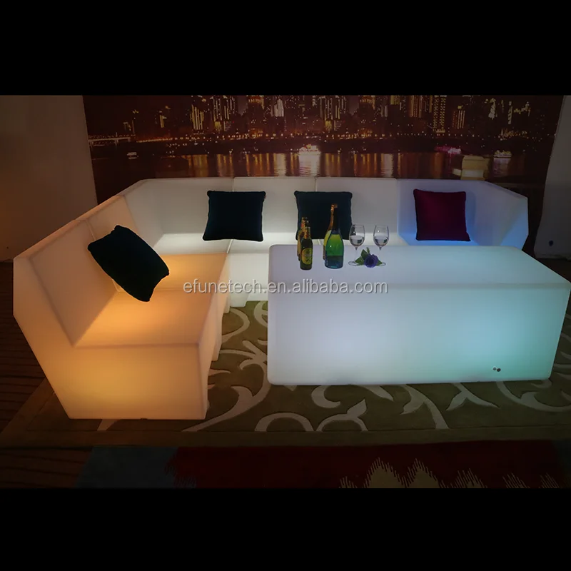 Наборы уличной мебели для бара, светодиодная Изогнутая скамья для бара/клуба/уличного мероприятия, цветные светодиодные секционные кушетки с подсветкой