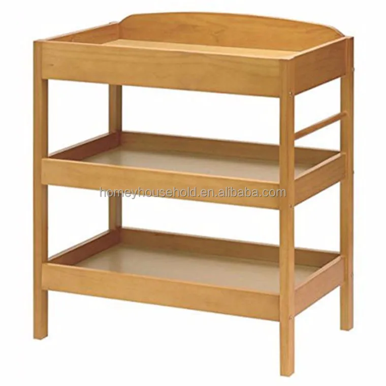 
Small wood console coffee table 3 shelf storage rack 