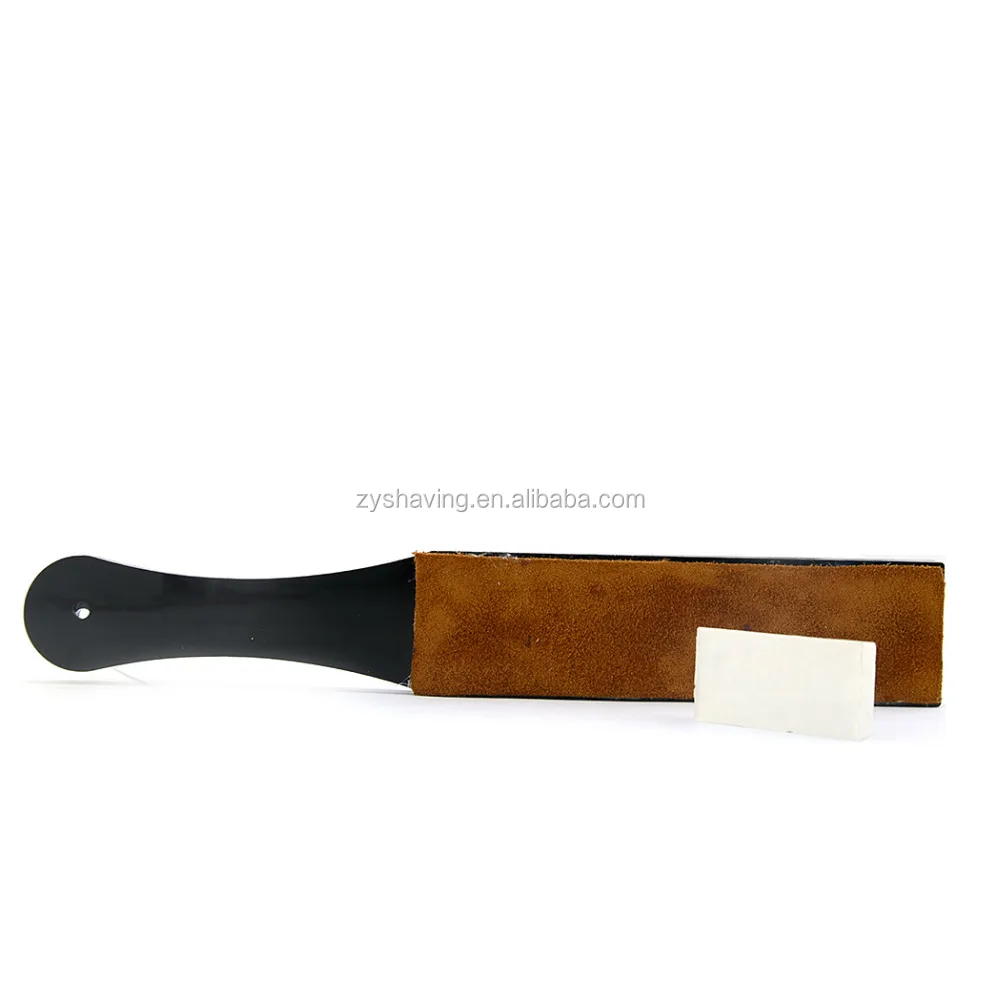 ZY 2 Side Straight Razor Acrylic Leather Sharpening Strop With Polishing Paste
