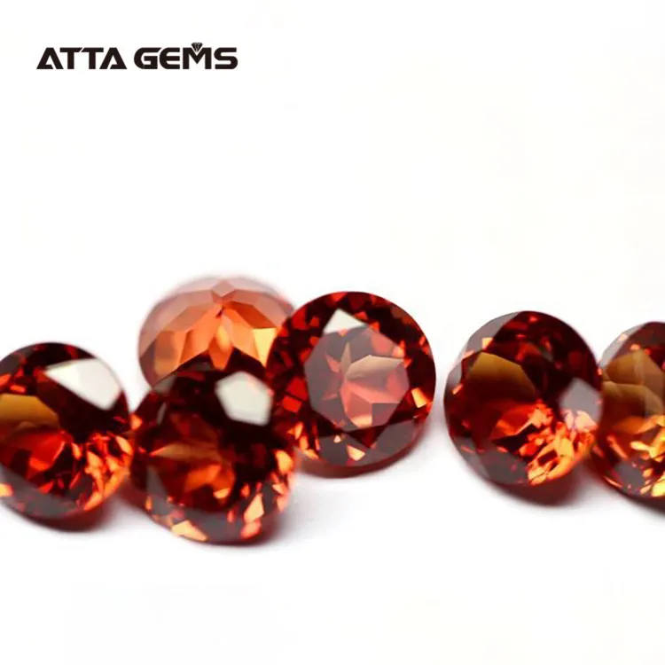 created orange sapphire #55  Round brilliant cut synthetic corundum