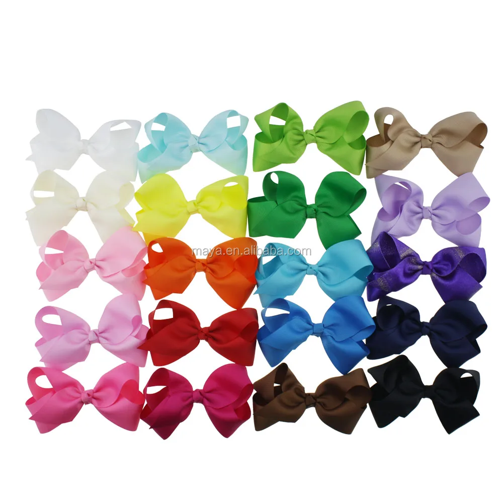 Хит продаж 2017, банты для волос разных цветов для девочек с милым бантом, 20 шт., 6 дюймов