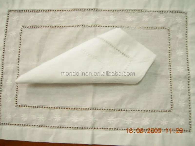 
hemstitch linen table mat placemat 
