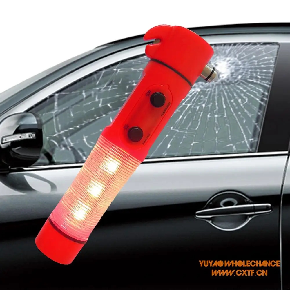 4 in 1 Car Emergency Safety Hammer Led Flashlight Torch