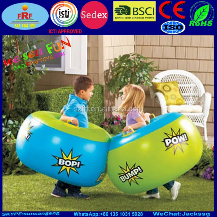 Safety Design Kids Game Inflatable Sumo Bumper Boppers Belly Bumper Ring Toys