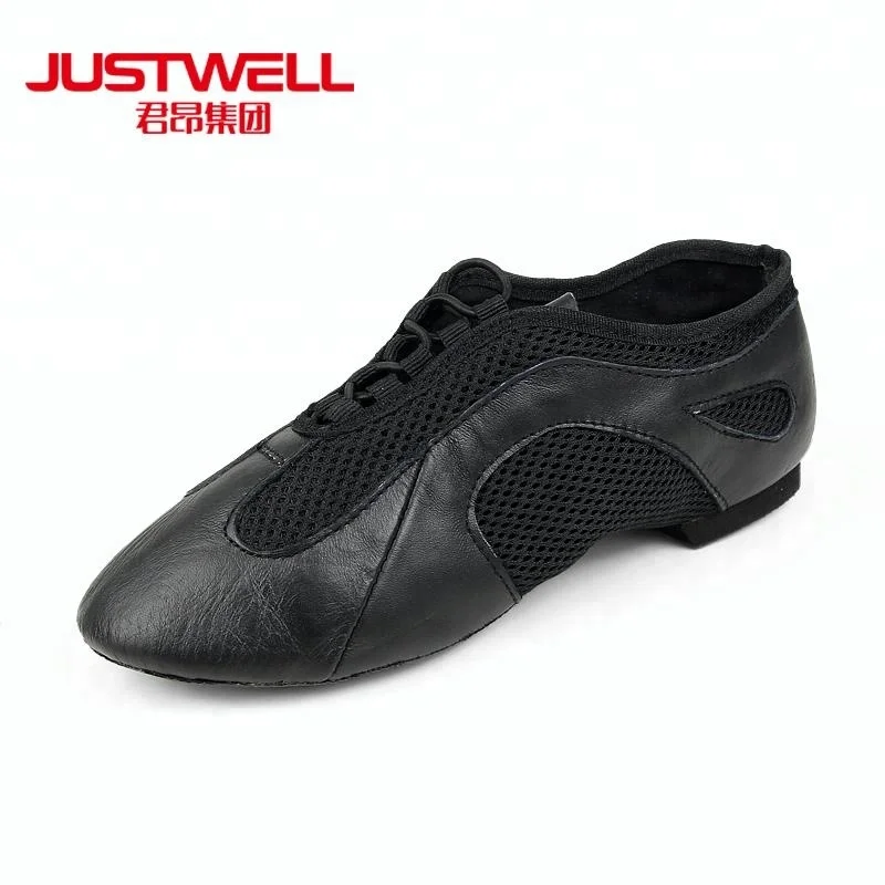 
Breathable mesh leather jazz dance shoe 